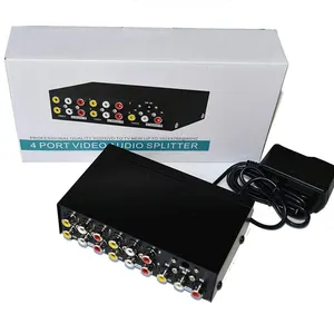 1 in x 4 Out Composite RCA S-Video, Audio verteilungs verstärker Amp Splitter Matrix Distributor