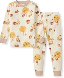 Set Pigiama in Cotone Biologico per Neonati Maschi con Logo Personalizzato, 2 Pezzi: Maglietta a Maniche Lunghe e Pantaloni - Product Image 1