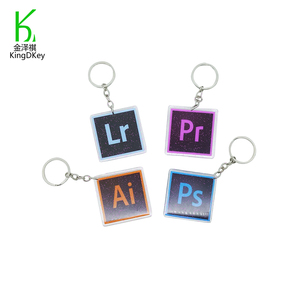 Llavero personalizado de <span class=keywords><strong>Photoshop</strong></span> PS, Impresión de acrílico con diseño de logotipo de <span class=keywords><strong>Software</strong></span> de clave AI, con Bling - Product Image 1