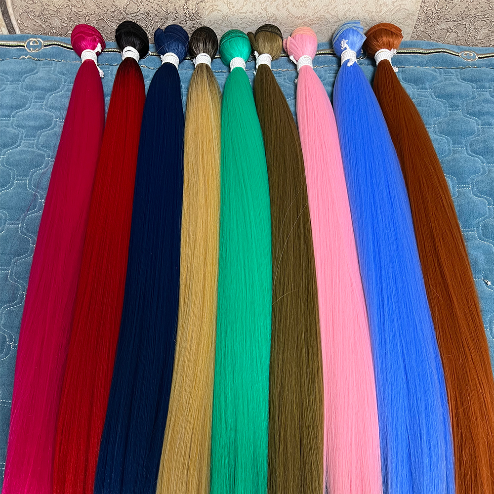 Wholesale Synthetic Hair Bundles Ombre Straight Hair Bundles Synthetic Hair Extension Super soft smooth natural black