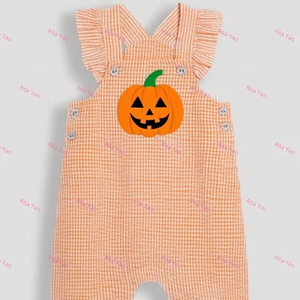 Vente en gros de barboteuse Jonjon à volants pour bébé fille personnalisée enfant en bas âge Seersucker rayée courte petite fille <span class=keywords><strong>combishort</strong></span> bulle 2025 - Product Image 1