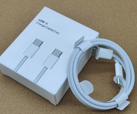 Câble de charge rapide de type C à type C tressé en nylon Iph 60W 1M de fils de chargeur de type C pour téléphones mobiles 15 16 PRO MAX dans une boîte en papier