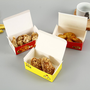 Boîte <span class=keywords><strong>de</strong></span> chips <span class=keywords><strong>de</strong></span> poulet, emballage jetable pour snacks rapides, carton alimentaire blanc personnalisable <span class=keywords><strong>de</strong></span> forme carrée - Product Image 3