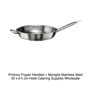 Stainless Steel Frying <b>Pan</b> with Long <b>Handle</b> and Helper <b>Handle</b> Ø 32 cm H 6 cm Pintinox - Product Image 2
