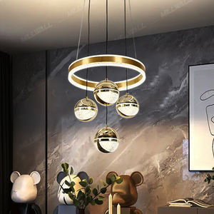 Lampada a sospensione a LED nordica lampada a sospensione in alluminio acrilico illuminazione rotonda per isola cucina contemporanea - Product Image 3