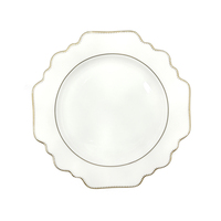 Nouvel ensemble de vaisselle de mariage en porcelaine fine, blanc et or, style classique, assiettes décoratives de luxe
