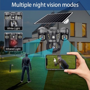 กล้องวงจรปิด 12MP IP66 แบบสามเลนส์ พลังงานแสงอาทิตย์ 4G WiFi PTZ พร้อมจอแสดงผลสามจอ ระบบเสียงสองทาง หมุนได้ ปรับมุมได้ ภาพสีคมชัดในเวลากลางคืน - Product Image 4