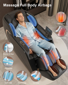 Fauteuil de massage moderne pour salon, corps entier, zéro gravité, rouleaux de massage pour les pieds, chauffage du dos, écran tactile LCD, rail SL - Product Image 6