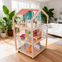 Jeu d'imitation éducatif pour filles, grand ensemble de meubles en MDF à monter soi-même avec escalier, marque Tosen, pour les 2-13 ans, modèle de chambre à quatre côtés