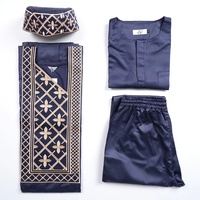 Costume décontracté pour homme de style ethnique africain, taille L-4XL, chemise à manches longues à col rond, pantalon décontracté, ensemble 2 pièces