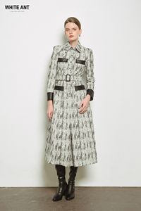 JOAN MONOGRAM MIDI <b>DRESS</b> Easy to Wear Sustainable Office Lady Visco Silk Customized Packaging From Vietnam Manufacturer - Product Image 3