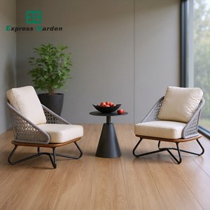 Conjunto de Muebles de Jardín Modernos de Aluminio, Impermeables y Ecológicos, con Espuma de Alta Densidad, Estilo Rústico para Apartamentos - Product Image 1