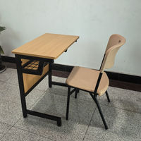 Ensemble Chaise et Bureau Scolaire Moderne avec Plateau en Bois et Cadre Métallique Durable pour Salle de Classe et Bureau à Domicile Garantie 5 Ans