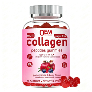 Gummies de collagène en marque blanche OEM avec biotine, zinc, vitamine C, <span class=keywords><strong>acide</strong></span> <span class=keywords><strong>hyaluronique</strong></span> de types I, II, III, V, X pour les cheveux et la peau - Product Image 1