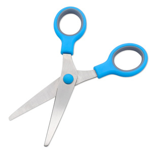 Childrens And Students Scissors 5 Inch Stainless Steel Round Pointed <b>Paper</b> Cutting For Home Office Use Blue Gray - Product Image 2