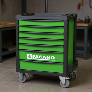 Fasano Tools 7 <b>Drawer</b> Rolling Tool Cart Green With Wheels For <b>Workshop</b> Storage - Product Image 3