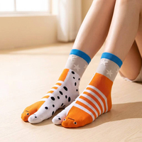 Chaussettes Tabi amusantes imprimées sur mesure, chaussettes en coton à deux orteils séparés, motif de dessin animé créatif, chaussettes japonaises pour tongs, OEM ODM