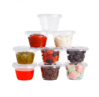 0.75oz 1oz 1.5oz 2oz 3.25oz 4oz 5.5oz tasse à sauce en plastique jetable Petits contenants en plastique avec couvercles