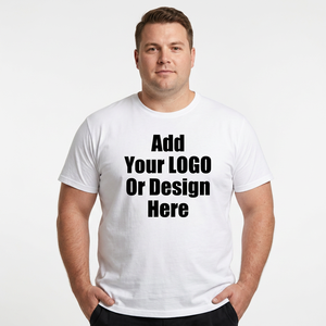 <b>White</b> Round Neck Men's for T-Shirt with Customized Logo 100% Cotton Bio-Washed Pique Fabric - Product Image 1