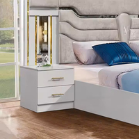 Ensemble de lit King Size à cadre en bois au design moderne et bon marché en cuir Ensemble de mobilier pour chambre à coucher double reine en bois Mdf complet