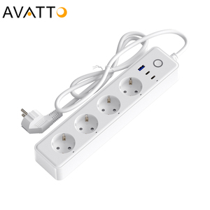 Avatto tuya Wifi EU 4 AC cửa hàng 2 cổng <span class=keywords><strong>USB</strong></span> Wifi bảo vệ tăng đa mở rộng ổ cắm điện thông minh dải - Product Image 1