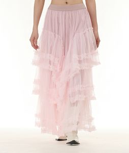 Jupes longues d'été à la mode pour femmes taille haute Super A-line Ruffle Mesh Calf-Length Casual <span class=keywords><strong>Tutu</strong></span> - Product Image 5