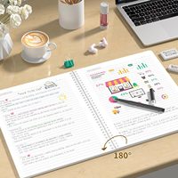Carnet promotionnel de haute qualité, vente en gros, format A4 A5, impression UV, marque SC, reliure spirale, couverture PP imperméable, 70 feuilles, fournisseur