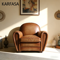 Fauteuil carré rétro en cuir vintage, style aviateur, pieds en bois, confortable, salon, chambre à coucher, salle à manger, école, fonction de refroidissement, maison