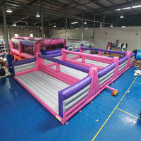 Nouveau design, parcours de course interactif et fou, parcours d'obstacles Ninja gonflable 5K