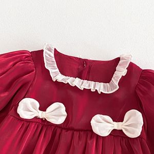 Robe barboteuse princesse pour bébé fille printemps 2026, barboteuse à <span class=keywords><strong>manches</strong></span> <span class=keywords><strong>longues</strong></span> avec nœud pour nouveau-né - Product Image 3