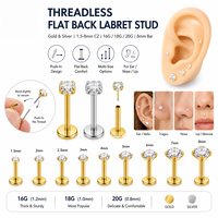 Boucles d'oreilles unisexes Helix en acier inoxydable avec micro-pavé de zirconiums et fermoir à vis pour grossistes en bijoux de piercing