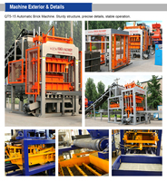 Machine de fabrication de blocs entièrement automatique QT5-15 de qualité supérieure pour le secteur de la construction, pour blocs creux, blocs pleins, pavés et pierres cubiques