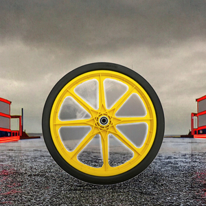 Roues plates sans chambre à air OEM de 20 pouces, roulements à billes, mousse PU durable, rayons en plastique, capacité de charge de 100 kg pour chariots utilitaires de jardin, neuf d'usine - Product Image 3