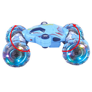 Voiture de cascade à double télécommande <span class=keywords><strong>2</strong></span>,4 GHz 2026 : 11 canaux, détection gestuelle, projecteur de cascade et lumières de course pulvérisatrices, jouet pour enfant - Product Image 3