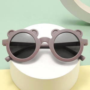 Lunettes de soleil pour enfants de haute qualité, mignonnes, avec tête d'ours, approuvées, anti-UV400, pare-soleil - Product Image 1