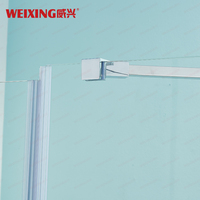 Salle de bain de haute qualité Rectangle Pivot Porte de douche en aluminium sans cadre en verre trempé Salle de douche