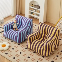 Fauteuil pouf carré sans cadre à carreaux noirs et blancs, en tissu doux, canapé individuel, chaise décontractée pour la maison, le salon, le balcon
