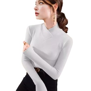 Women's High Neck Long Sleeve Base <b>Layer</b> <b>Top</b> Mustard Yellow Slim Fit Autumn Winter Warm Inner Wear Daily Leisure Wear - Product Image 5