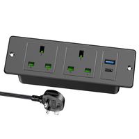 Multiprise de bureau encastrable avec chargeur rapide UK, USB-C PD 20W, USB-A et prises sécurisées pour enfants, pour meubles, maison, bureau, table