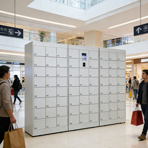 Armoire de rangement intelligente en métal à 6 compartiments Zhongshun pour extérieur, avec lecteur d'empreintes digitales et code QR, pour colis intelligents - Product Image 2