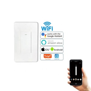UEMON Smart Home 110-250v 1 gruppo interruttore luce intelligente WiFi e controllo vocale pulsante a muro per Garage e applicazione Hotel - Product Image 1