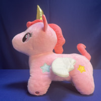 Peluches 4u, adorable poupée licorne de haute qualité avec lumière LED, chantant des chansons de Noël, cadeau pour enfants, jouet en peluche doux, 36 cm, PP