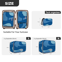 Pencetakan Kustom 3 Buah Organizer Perjalanan dengan Tas Pengatur Kabel, Kubus Pengemas Kompresi Premium untuk Perjalanan