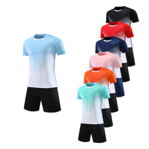 Ensemble maillot et short de l'équipe de football personnalisés vêtements de sport uniformes professionnels avec impression de logo matériau à séchage rapide - Product Image 2
