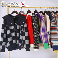 KingAAA Grosir Kardigan Bekas Panjang Model Terbuka Friperie Ukuran Besar Wanita Rajutan Nyaman Baju Bekas Lembut Berbahan Brushed Dalam Kemasan Bale