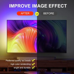 Tira de Luz LED RGB de PVC de 3.5m para Retroiluminación de TV, con Control USB/WiFi, Flexible, para Televisores de 50-65 Pulgadas - Product Image 3