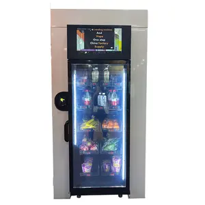 Senza contanti Grab n Go Bento Lunch Box Snack per insalata di frutta Smart Fridge distributore automatico di alimenti sani per ufficio