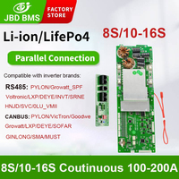 JBD Smart BMS 8S/10-16S 48V 36V 24V 100A 150A 200A stockage d'énergie Lifepo4 onduleur Bms prise en charge parallèle pour batterie au lithium
