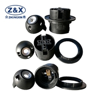 Douille de lampe E27 certifiée VDE ZX, support noir en PET, style à vis, entrée 4A AC 220V, garantie 2 ans, multi-usages pour la maison