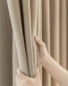 Cosy Anti Dust 100% Linen Semi Sheer Curtains And Drapes For Cafe And Living Room
